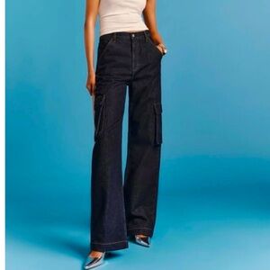 Reformation Wilder Cargo High Rise Wide Leg Jeans Size 25